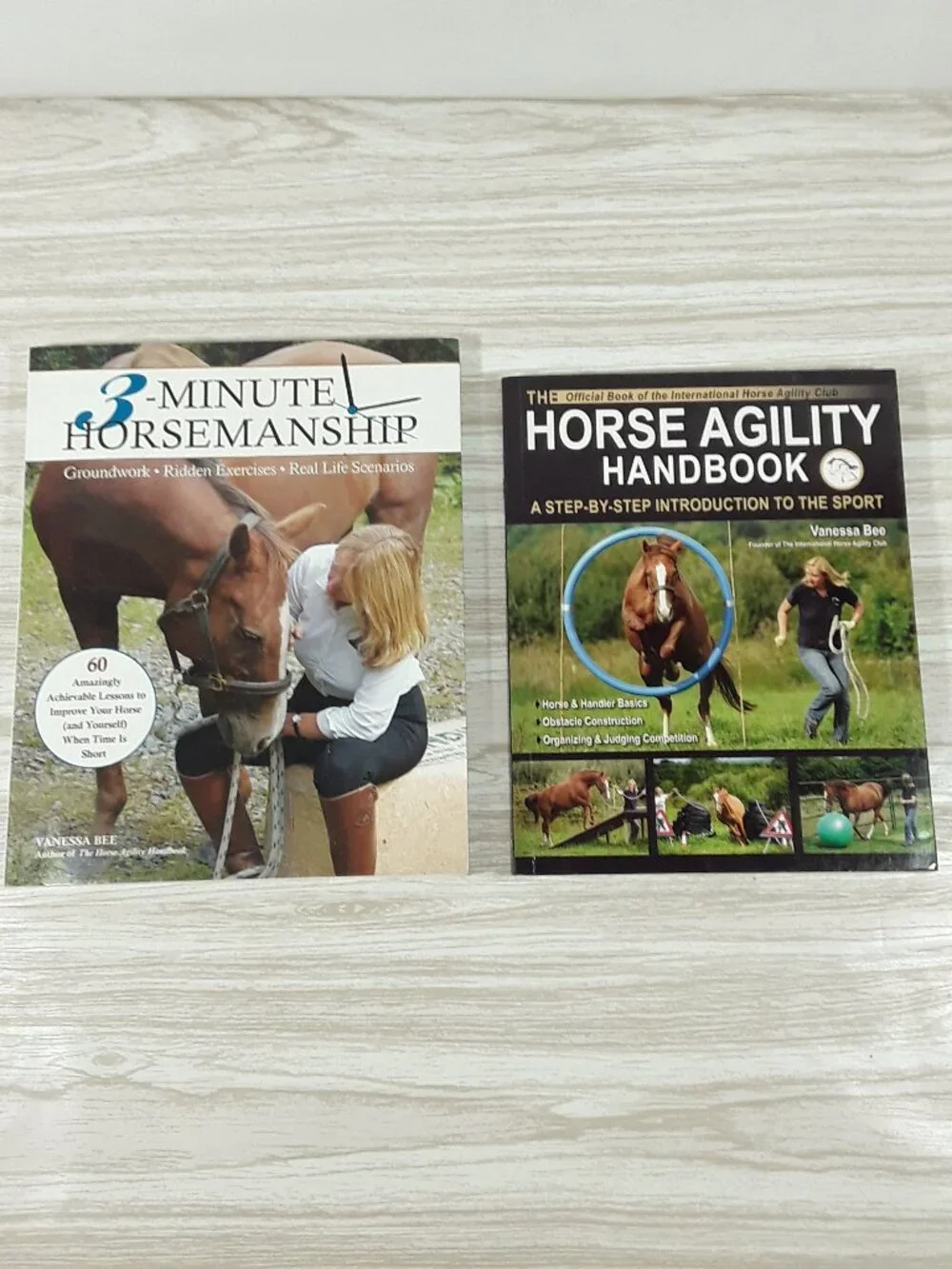 2 Book Lot- 3-Minute Horsemanship, Horse Agility Handbook Vanessa Bee equestrian